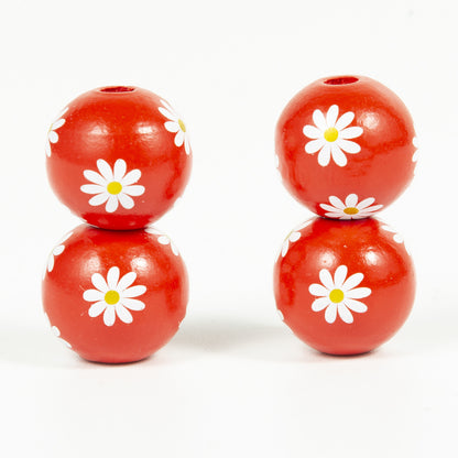 Source Factory Small Daisies Colorful Wood Beads Hemp Rope Flow Hematwood Bead String Handmade